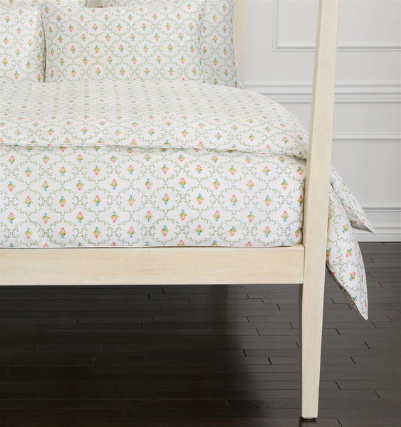 Trellis Brushed‑Cotton Duvet Cover