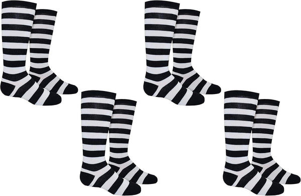 Different white-striped socks
