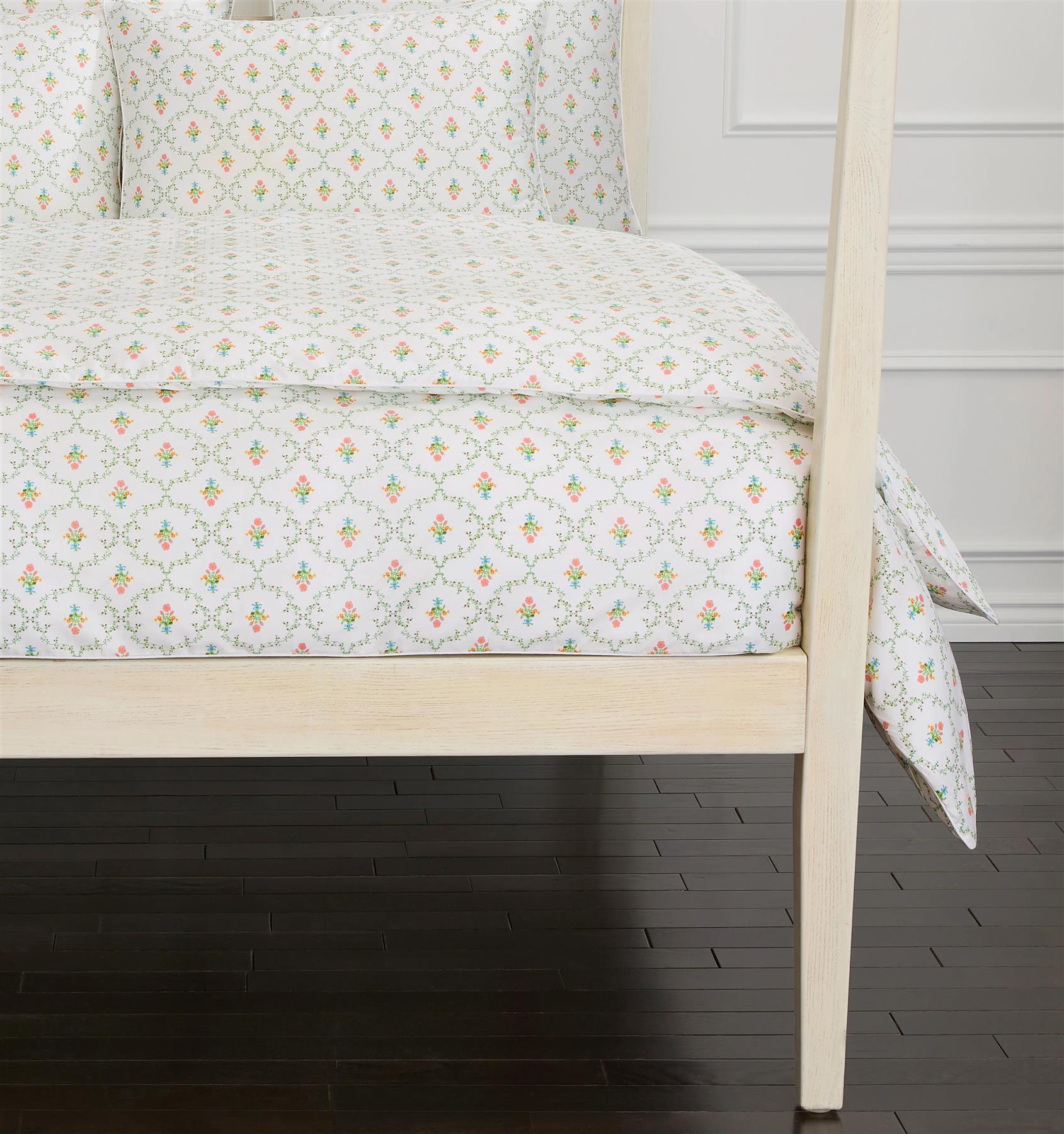 Trellis Brushed‑Cotton Duvet Cover