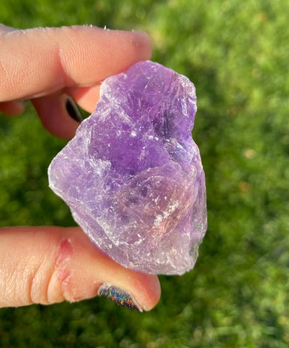 This is an amethyst crystal.