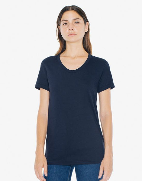 Classic Casual T-shirt Women Basic Cotton Satin Spandex[L,Blue,Cotton]