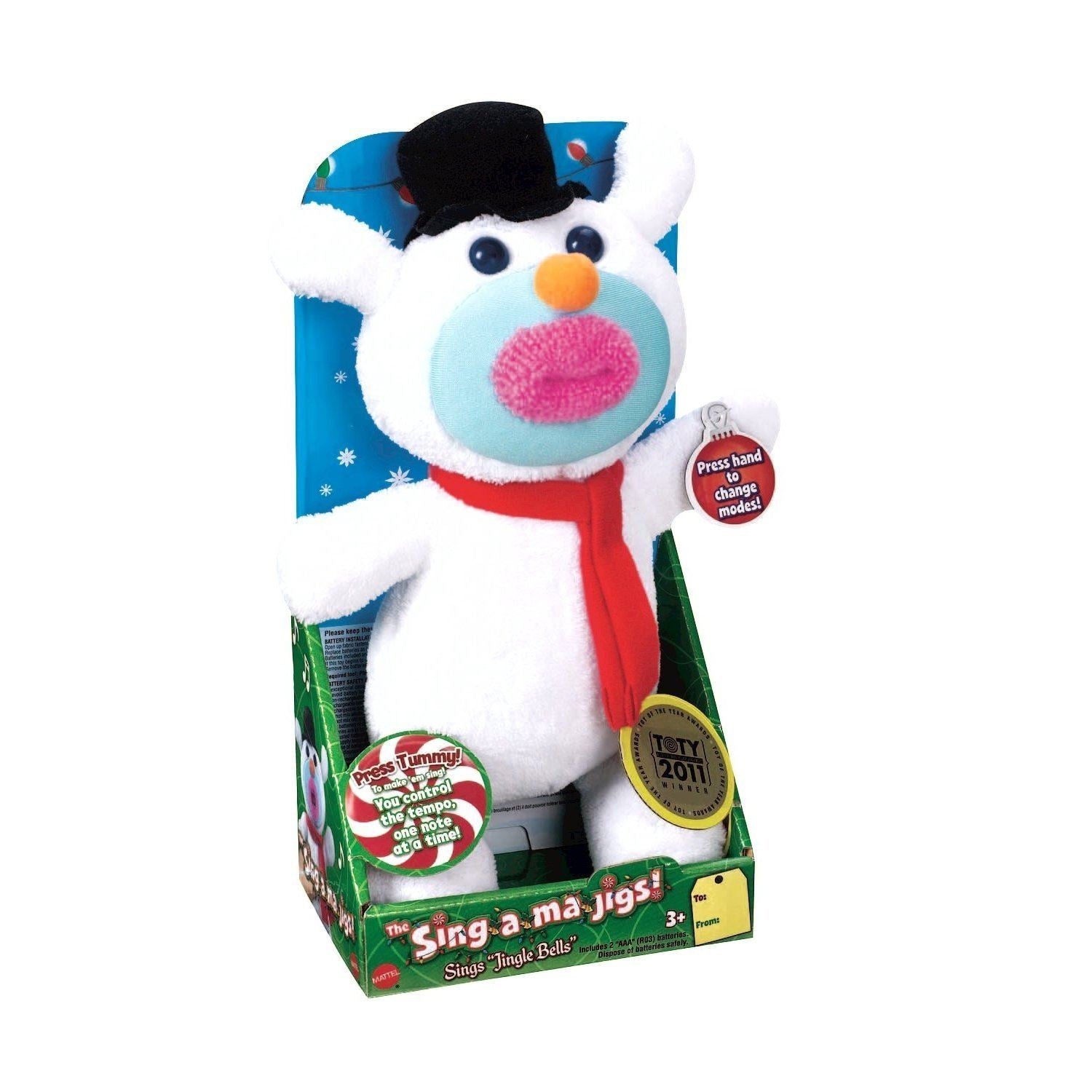 Snowman offers sing-a-ma-jigs Plush jingle bells plush