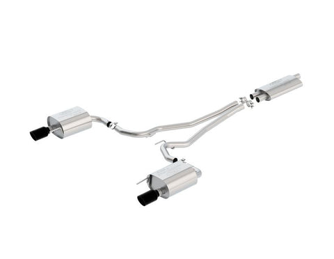 Sports Exhaust System stainless steel, with black two tail pipes